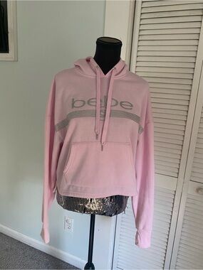 BEBE Soft Pink Hoodie / Hooded Sweatshirt. Hi-Lo. Great Condition.🌷